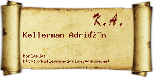 Kellerman Adrián névjegykártya